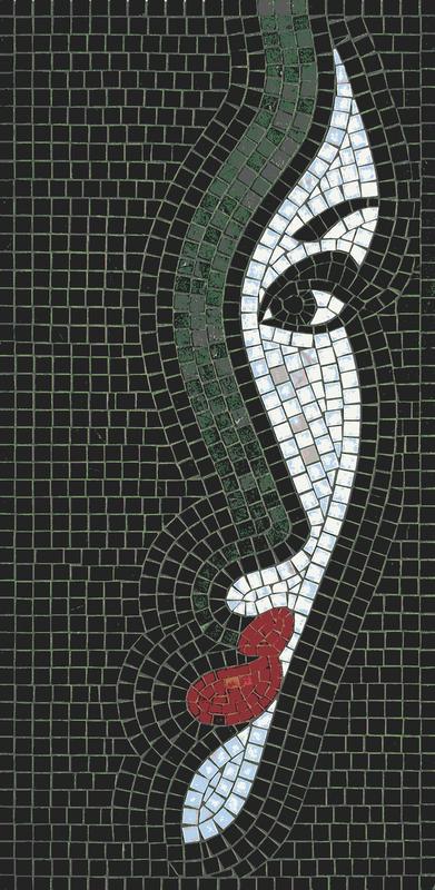 Abstract Woman Profile Mosaic Art