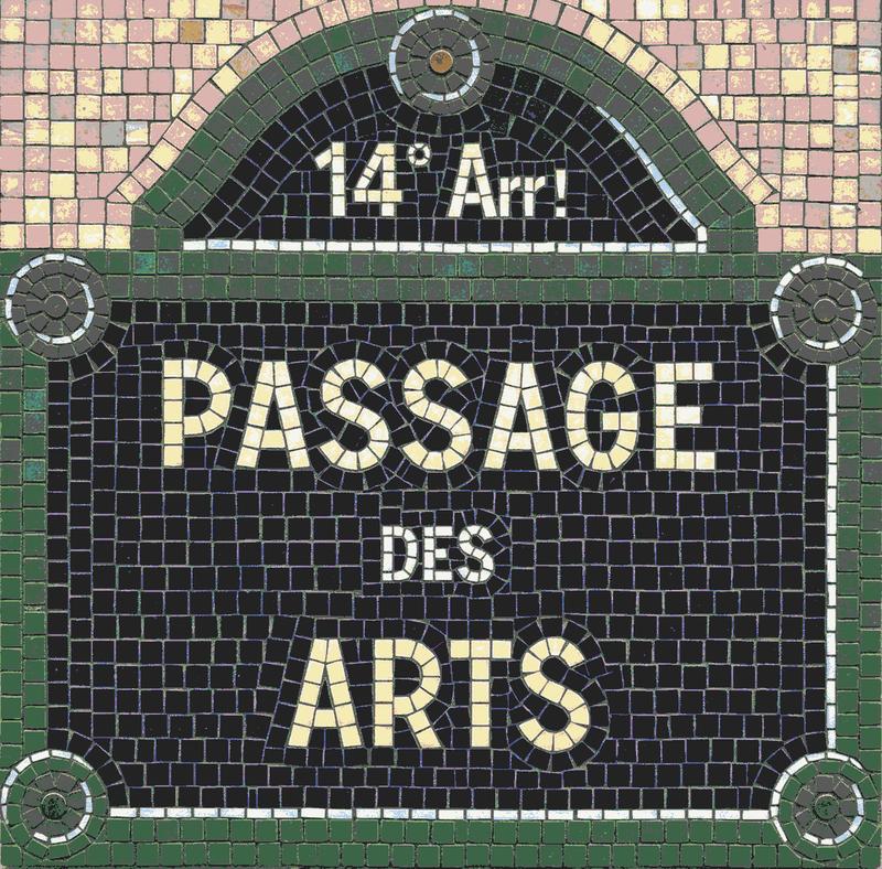 Passage des Arts Mosaic Art - Parisian Street Sign