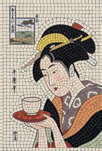 Traditional Japanese Woman Mosaic Art