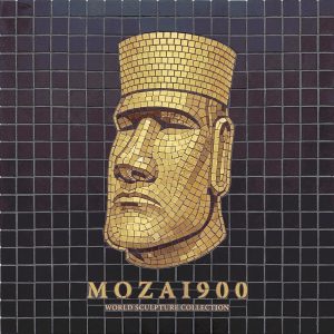 Golden Moai Statue Mosaic Art – 60×60 cm