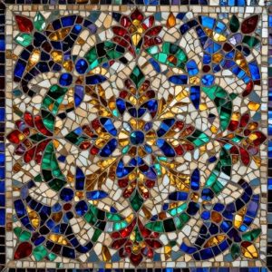 Art Nouveau Floral Mosaic – Custom Opus Incertum Art