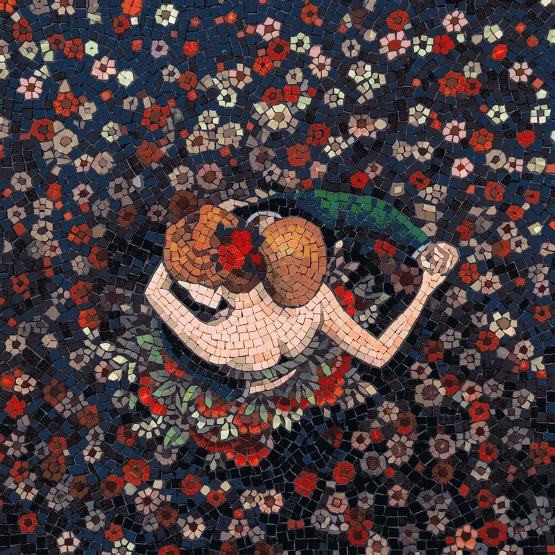 Floral Dream Mosaic Art - Woman in a Flower Field
