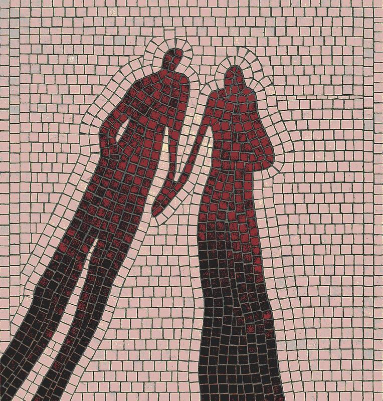 Eternal Bond - Abstract Couple Mosaic Art