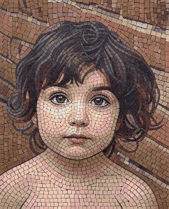 Mosaic Portrait of a Child – Classic AI Art