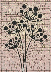 Elegant Black Floral Mosaic Art