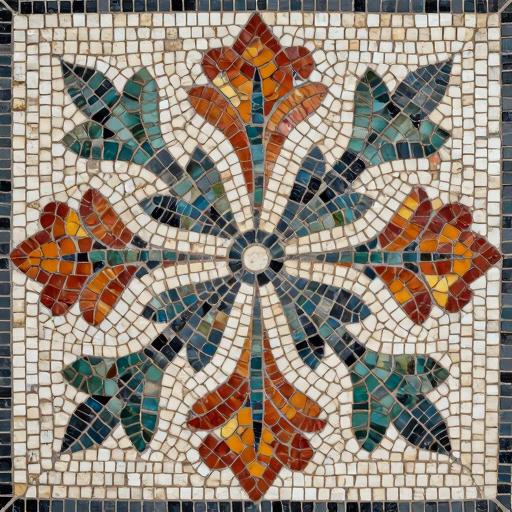 Art Deco Floral Mosaic Ornament - Custom Opus Tessellatum