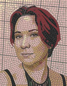 Red-Haired Woman Mosaic Portrait