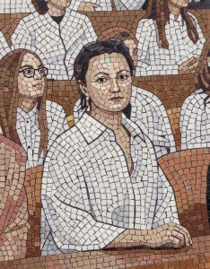 Mosaic Portrait of a Woman in White
