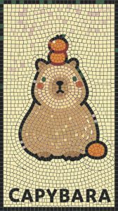 Cute Capybara Mosaic Art – 30×53 cm