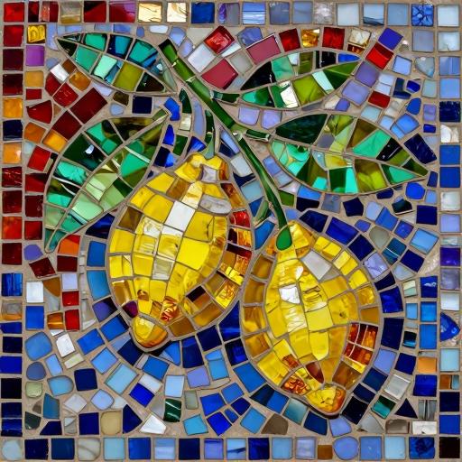 Italian Lemons Mosaic Art - Opus Incertum Style