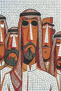 Arab Men Mosaic Art – Traditional Cultural Portrait