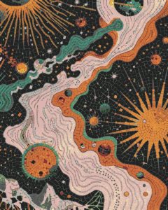 Cosmic Energy Abstract Mosaic Art