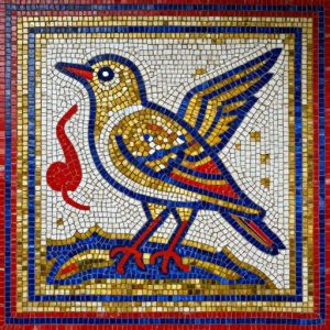 Soviet Style Mosaic Art – Thrush on a Branch