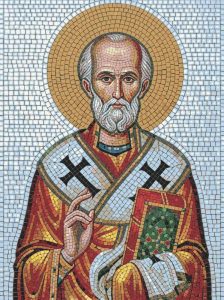 Saint Bishop Mosaic Art – Classical AI Style, 30×40 cm