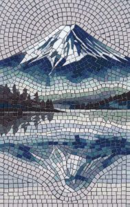 Majestic Mountain Reflection Mosaic Art