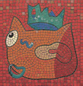 Regal Orange Cat Mosaic Art