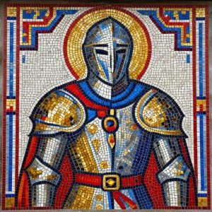 Dark Fantasy Knight Mosaic Art