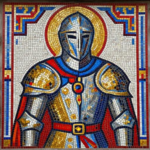 Dark Fantasy Knight Mosaic Art