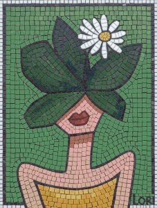 Nature’s Muse Mosaic Art – Woman with Daisy
