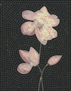 Elegant Pink Flower Mosaic Art – 60×76 cm