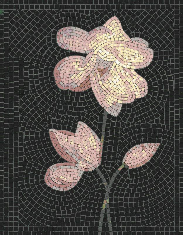 Elegant Pink Flower Mosaic Art - 60x76 cm