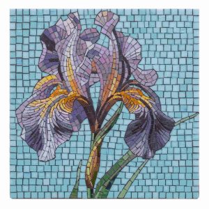 Purple Iris Mosaic Art – 50×50 cm
