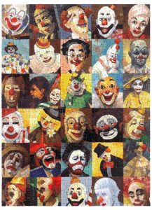 Colorful Clown Faces Mosaic Art