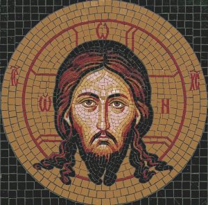 Divine Mosaic Portrait of Jesus Christ – 40×40 cm