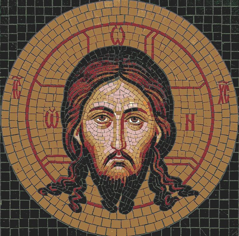 Divine Mosaic Portrait of Jesus Christ - 40x40 cm