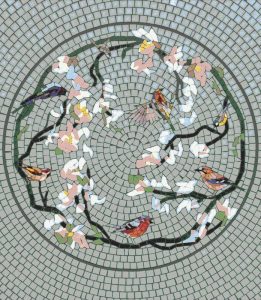 Birds in Blossom Mosaic Art