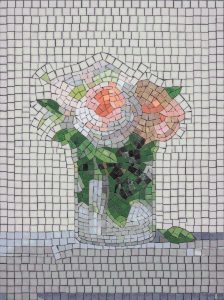 Pastel Flower Bouquet Mosaic Art