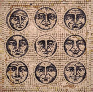 Mosaic Art: Nine Human Expressions