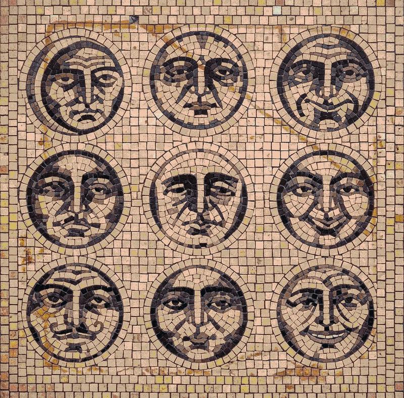 Mosaic Art: Nine Human Expressions