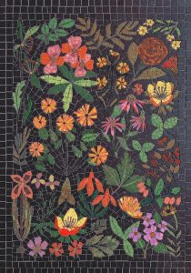Vibrant Floral Garden Mosaic Art