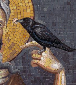 Mystical Black Crow Mosaic Art
