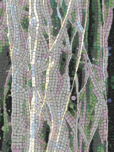 Abstract Birch Forest Mosaic Art – 60×80 cm