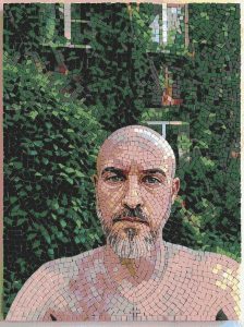Mosaic Portrait of a Man in Nature