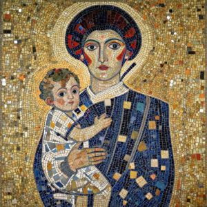 Mother and Child Mosaic Art – Klimt Style