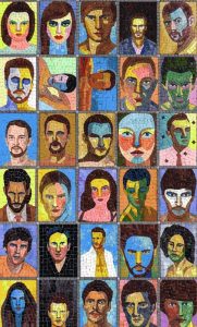 Colorful Mosaic Portraits Collection