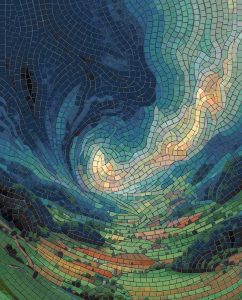 Cosmic Swirl Abstract Mosaic Art