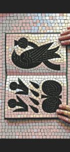 Abstract Black and Pastel Mosaic Wall Art