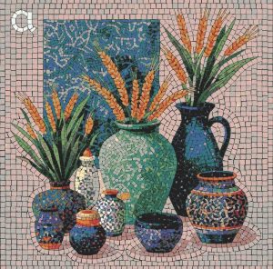 Golden Wheat Still Life Mosaic Art