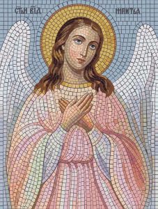 Serene Angel Mosaic Art – Spiritual Portrait