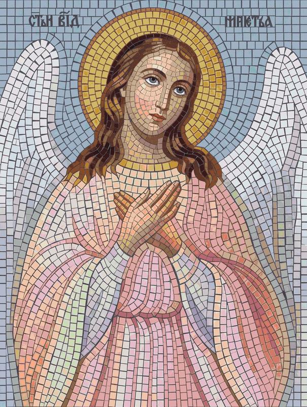 Serene Angel Mosaic Art - Spiritual Portrait