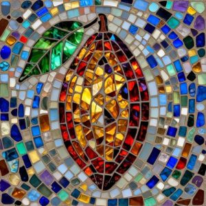 Cocoa Pod Mosaic Art – Custom Opus Incertum Design