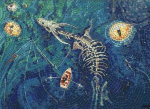 Surreal Sea Skeleton Mosaic Art