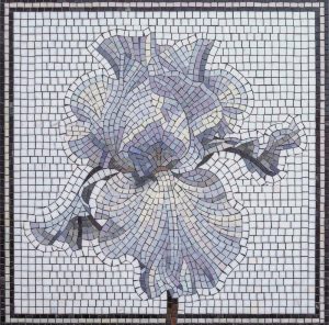 Lavender Iris Mosaic Art – 15×15 cm