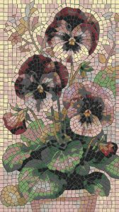 Elegant Pansy Flowers Mosaic Art