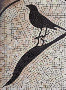 Minimalist Black Bird Mosaic Art