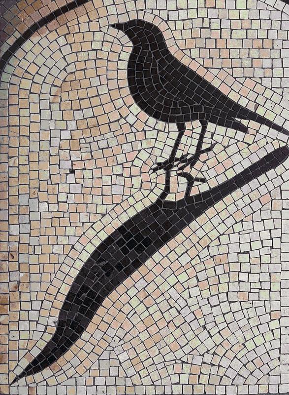Minimalist Black Bird Mosaic Art